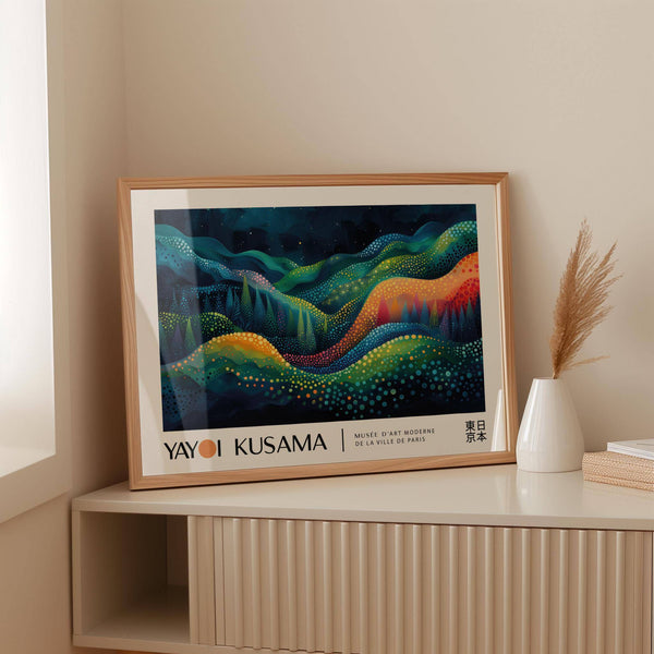 Nature-inspired horizontal abstract art print with bold detail