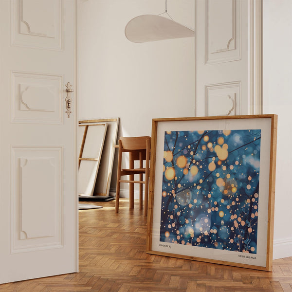 Kusama-inspired abstract tree detail in modern painting prints