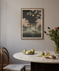 Cherry Blossom Art Print in Yellow tones suited for calming study area