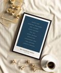 Custom Song Wall Art with blue, office decor, music poster