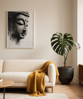 Buddha Art Print poster in Black for meditation room display