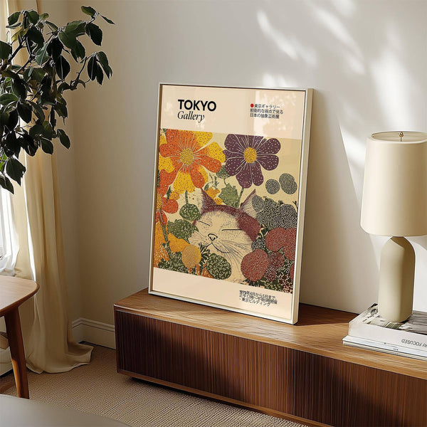 Japanese artwork with calming colours and florals