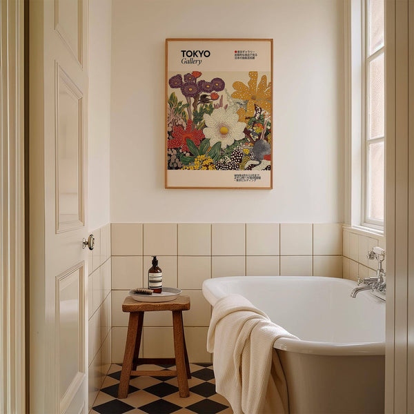 Japanese flower painting print ideal for nature-inspired decor