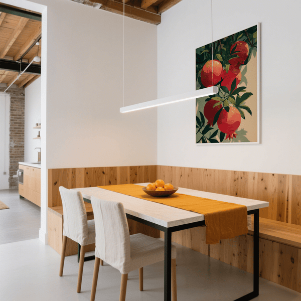 Pomegranate Art Print in green and beige, suitable for dining room wall