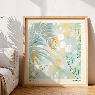 Contemporary pastel dot sitting room wall art for serene bedroom decor