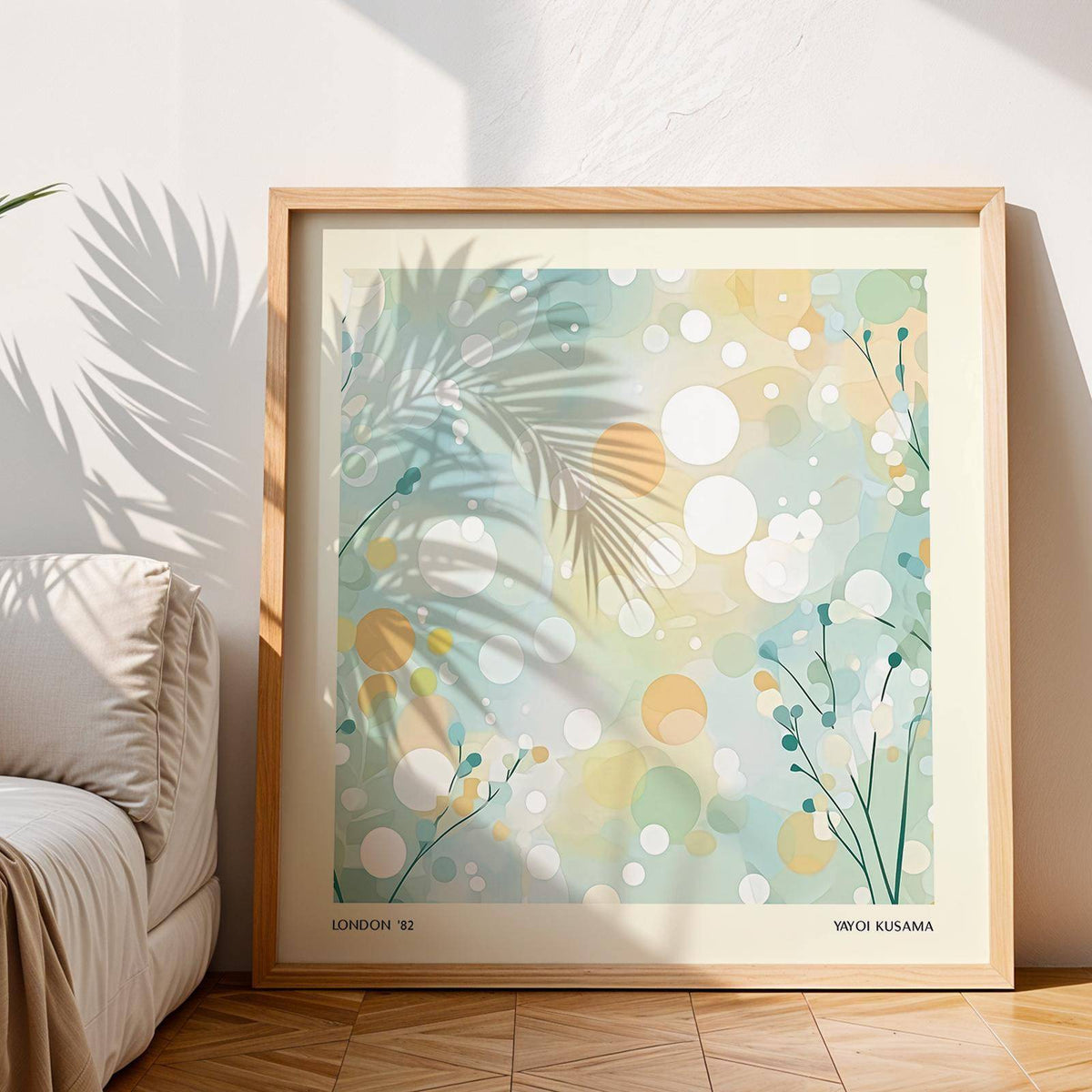 Contemporary pastel dot sitting room wall art for serene bedroom decor