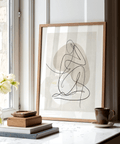 Abstract Line Art Poster featuring looping line and calm layered forms