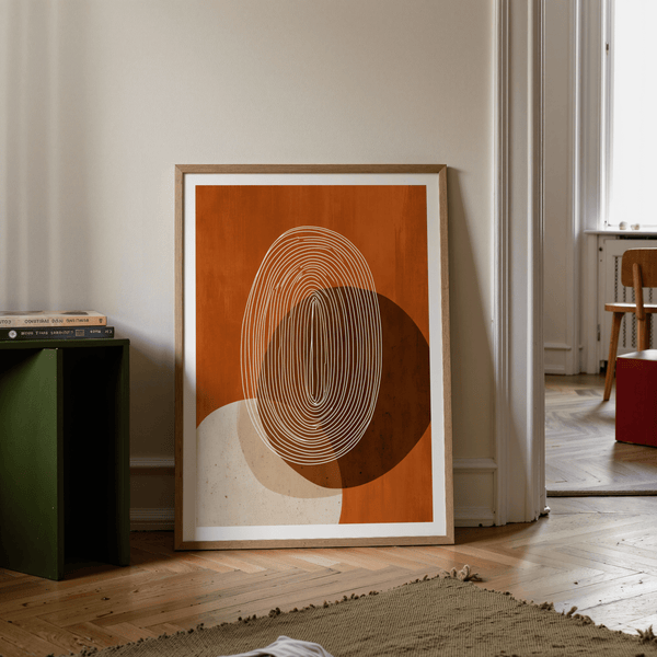 Abstract oval contour lines artwork on textured backdrop