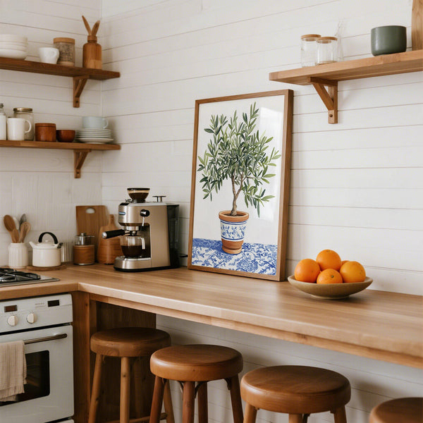 Lush Olive Tree Art for botanical gallery walls or Mediterranean home decor.