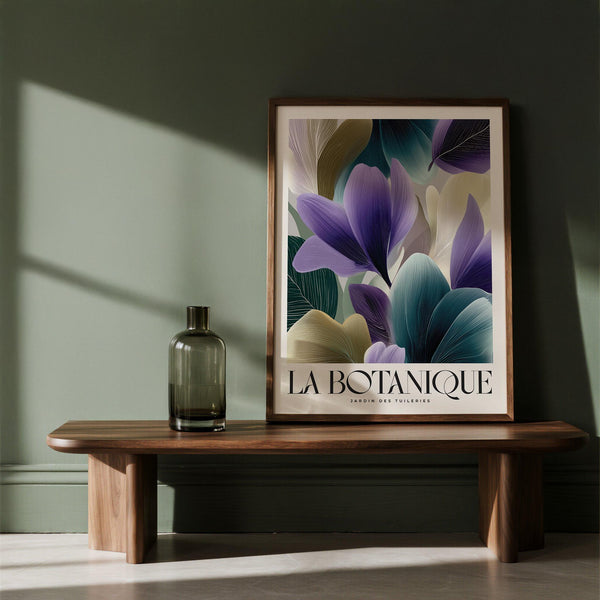 Contemporary plant poster with natural leaf structures