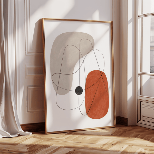 Contemporary Abstract Wall Poster using Green, Yellow, Black for creative spaces art print