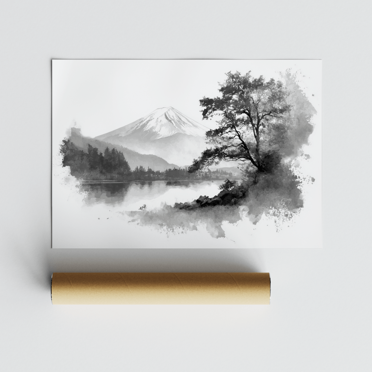 Minimalist Black and White Print for bedroom, gray and black color art print
