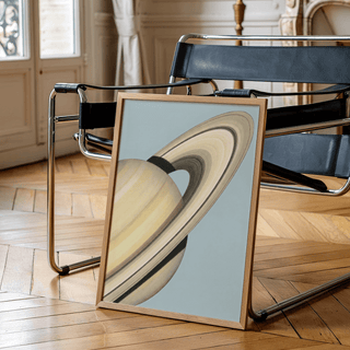Saturn Art Print showing Blue hues, suited for bedroom décor as a poster