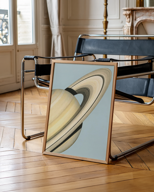 Saturn Art Print showing Blue hues, suited for bedroom décor as a poster