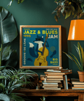 Jazz Blues Art Print with Blue and Yellow for child’s playroom decor