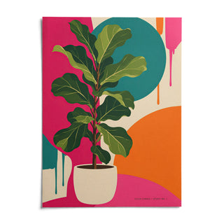 Fiddle Leaf Fig Print, shown as an unframed paper print on a plain white background