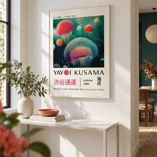 Fish Wall Decor, framed on the wall of a bright hallway with a white wall