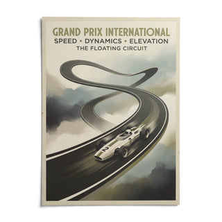 Floating Race Circuit Poster, shown as an unframed paper print on a plain white background