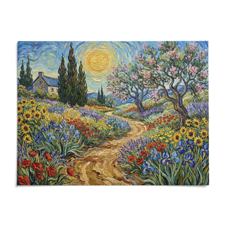 Floral Landscape Art Print, shown as an unframed paper print on a plain white background