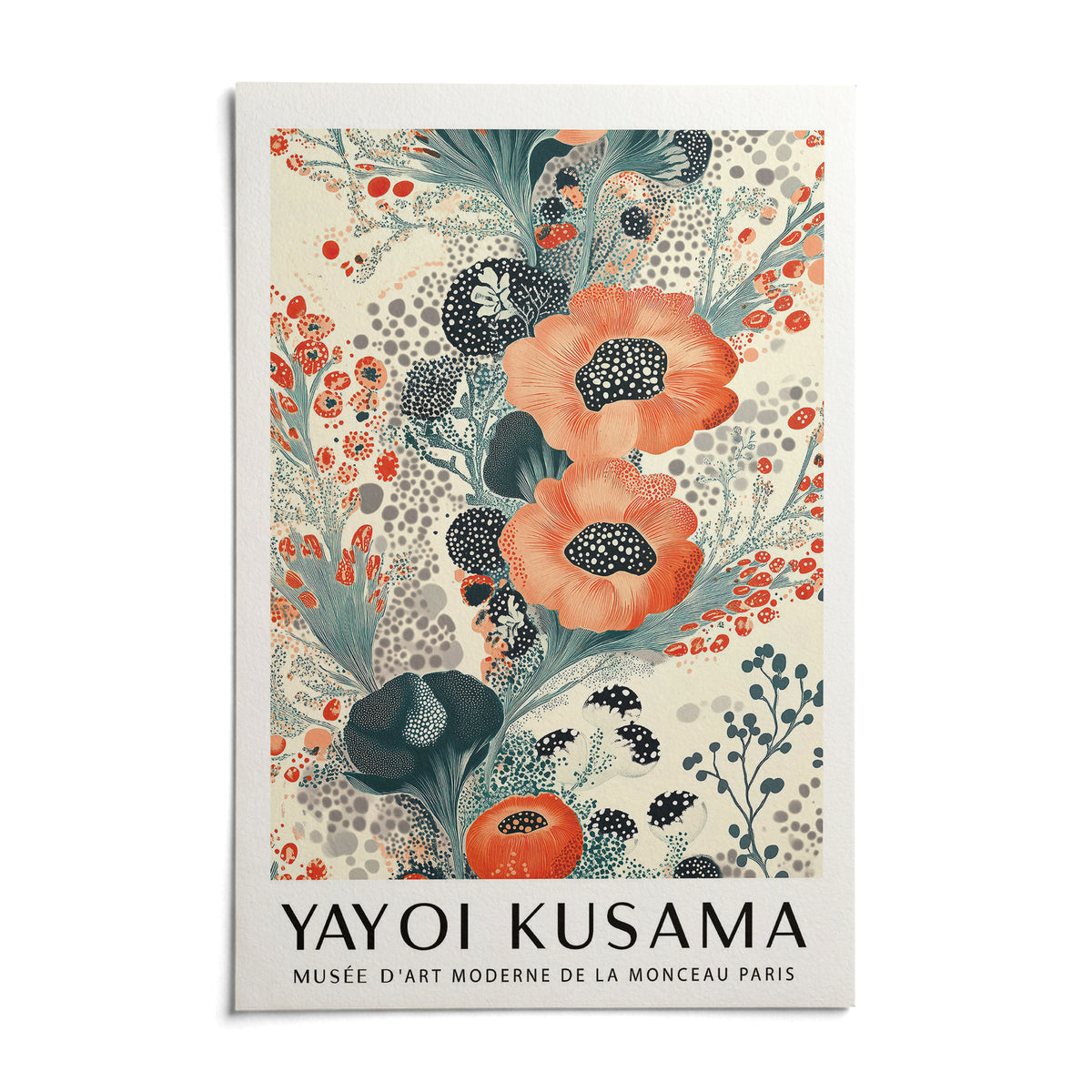 Floral Poster Wall Art, shown as an unframed paper print on a plain white background