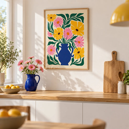 Impression artistique de vase floral