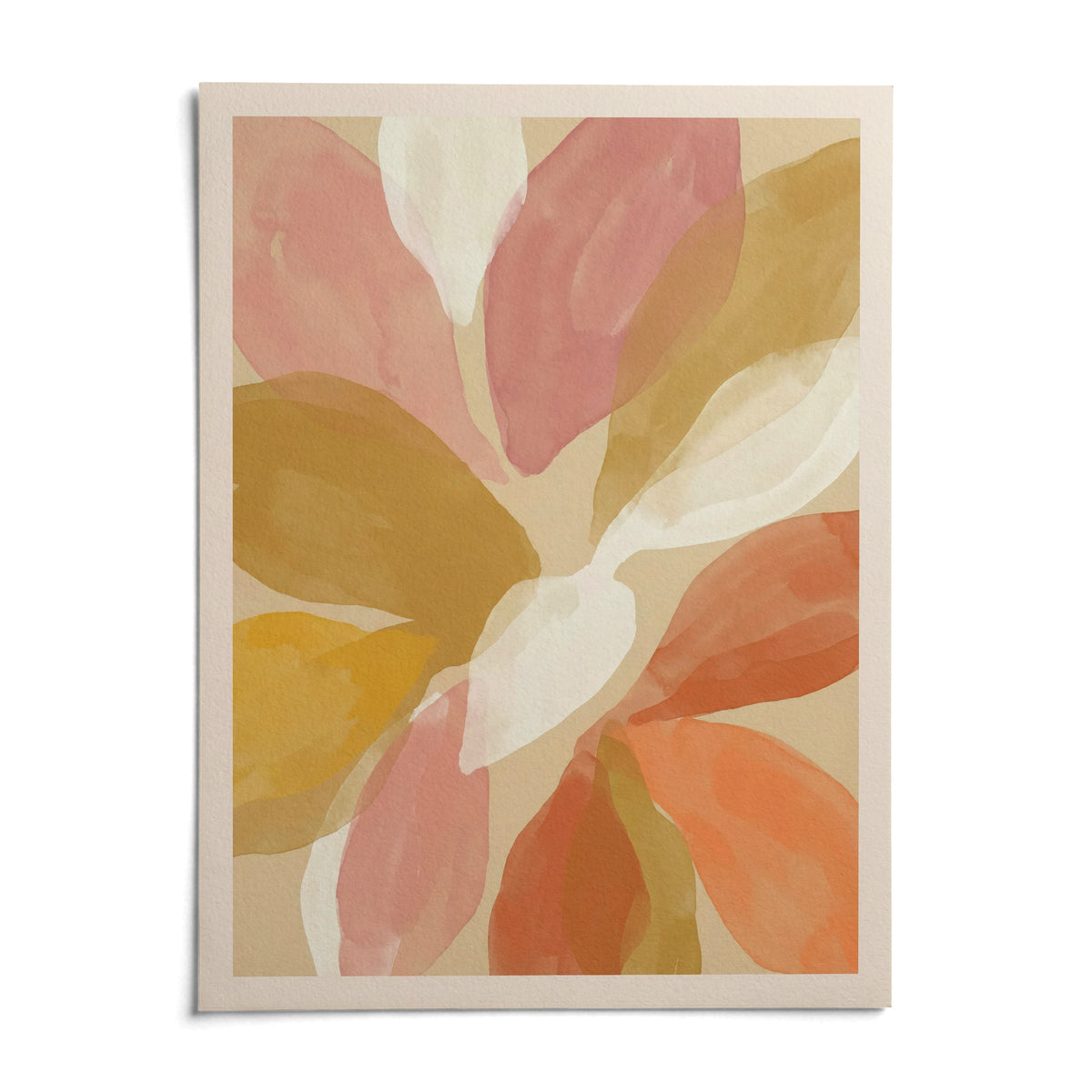 Floral Watercolor Art Print, shown as an unframed paper print on a plain white background