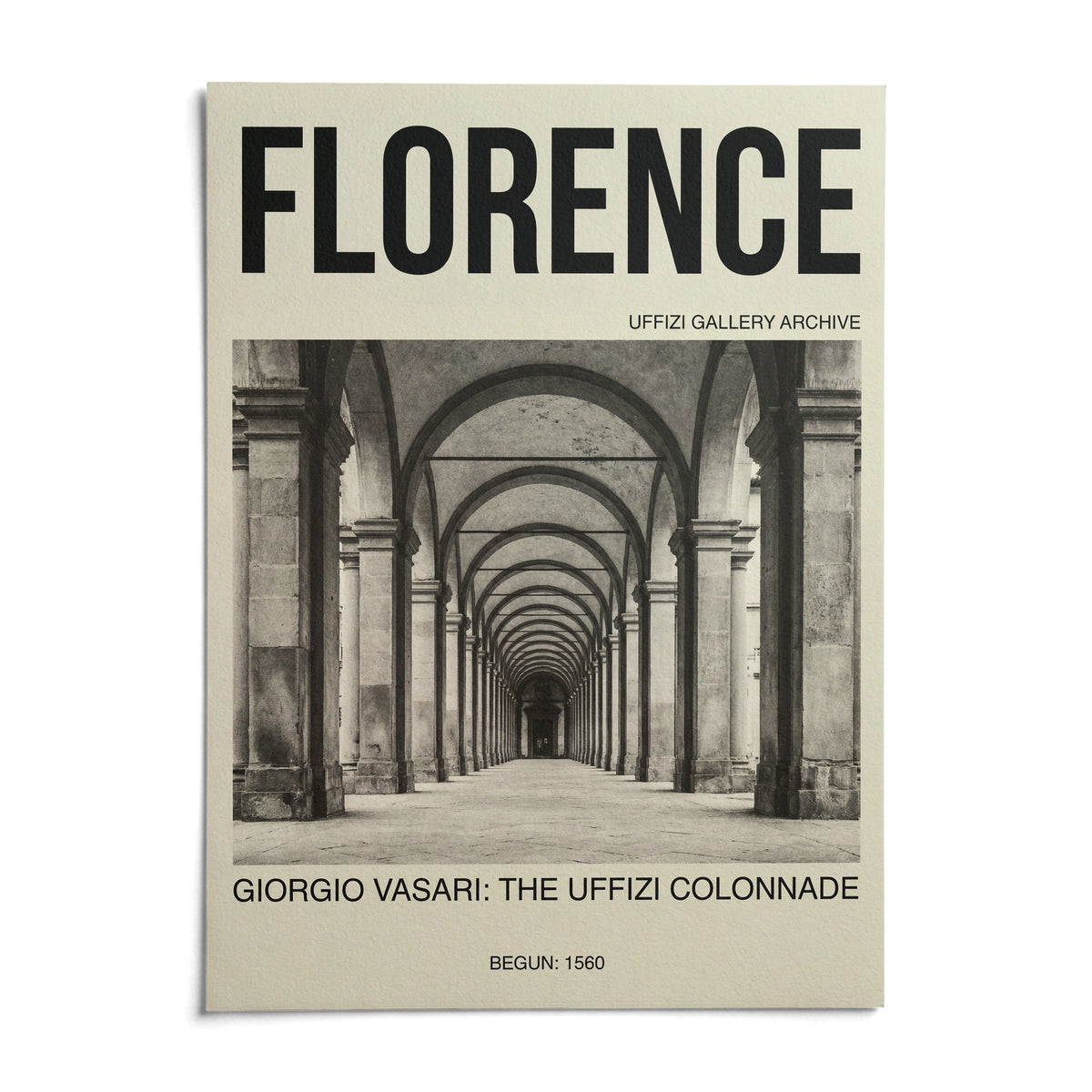 Florence Architecture Print, shown as an unframed paper print on a plain white background