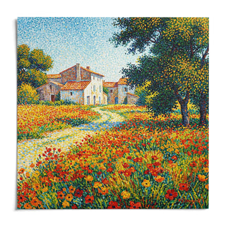 Flower Field Art Print, shown as an unframed paper print on a plain white background