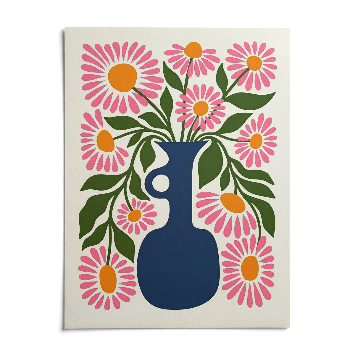 Flower Vase Print, shown as an unframed paper print on a plain white background