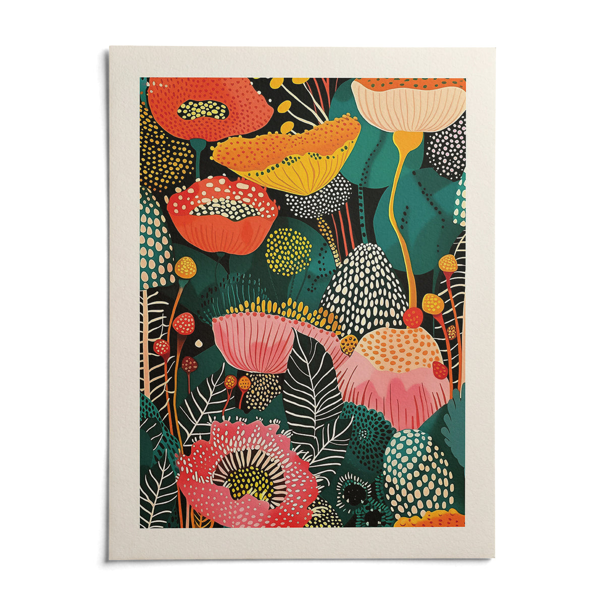 Flower Wall Art Decor, shown as an unframed paper print on a plain white background