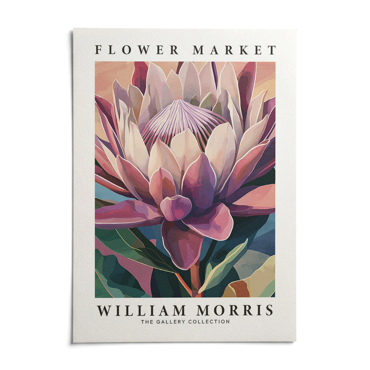 Flower Wall Art, shown as an unframed paper print on a plain white background