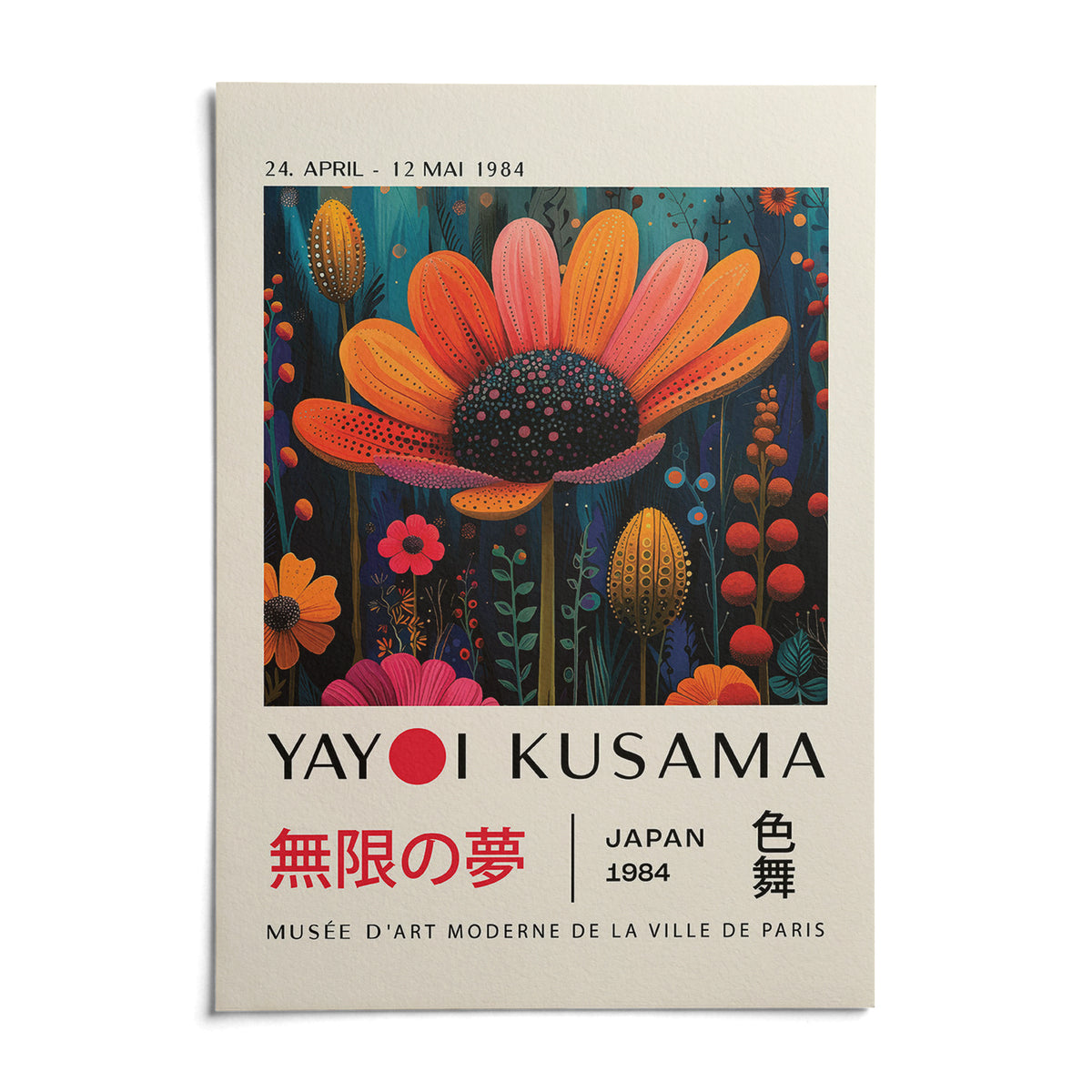 Flower Wall Decor, shown as an unframed paper print on a plain white background