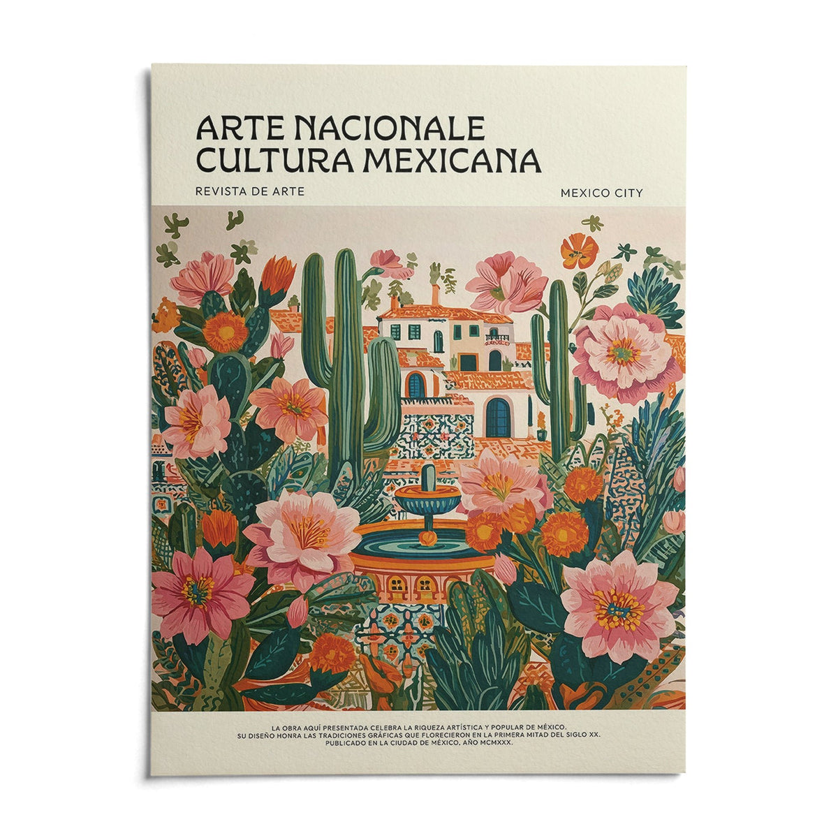 Folk Art Mexico, shown as an unframed paper print on a plain white background