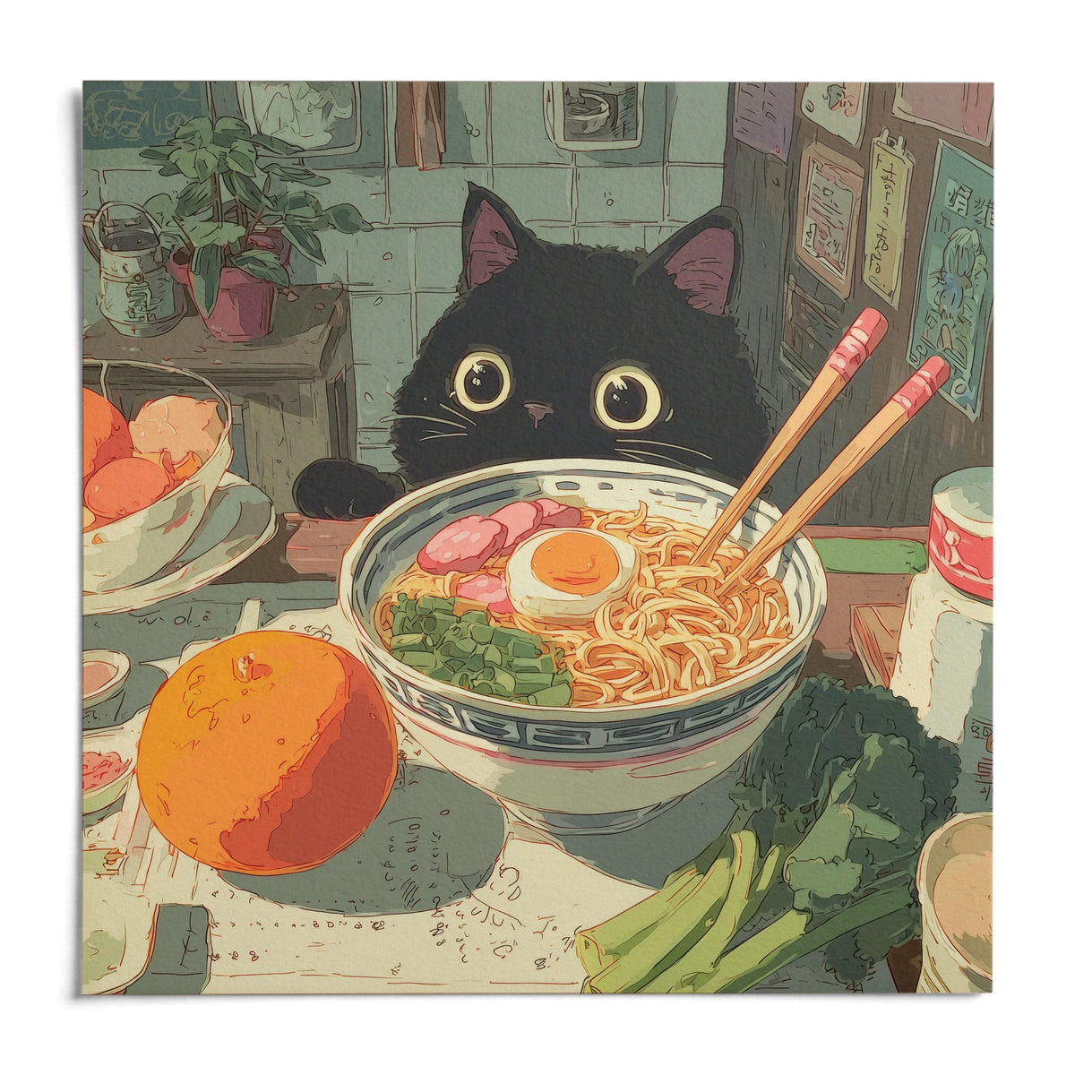 Foodie Wall Art, shown as an unframed paper print on a plain white background
