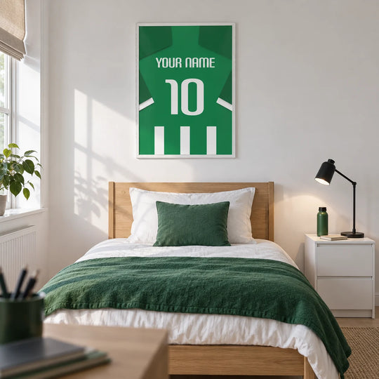 Maglia da calcio personalizzata – a strisce verdi e bianche