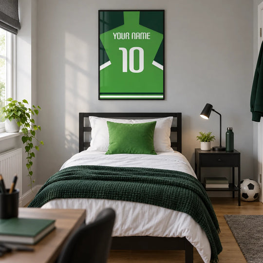 Maglia da calcio personalizzata - Verde con maniche verde scuro