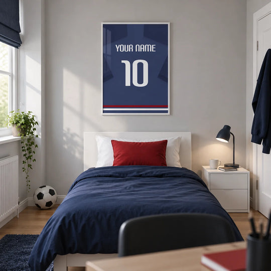 Individuelles Fußballtrikot – marineblau mit weißer Nummer