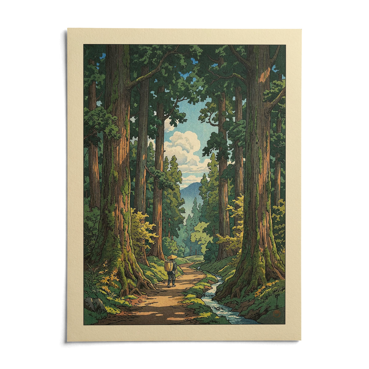 Forest Path Wall Art, shown as an unframed paper print on a plain white background