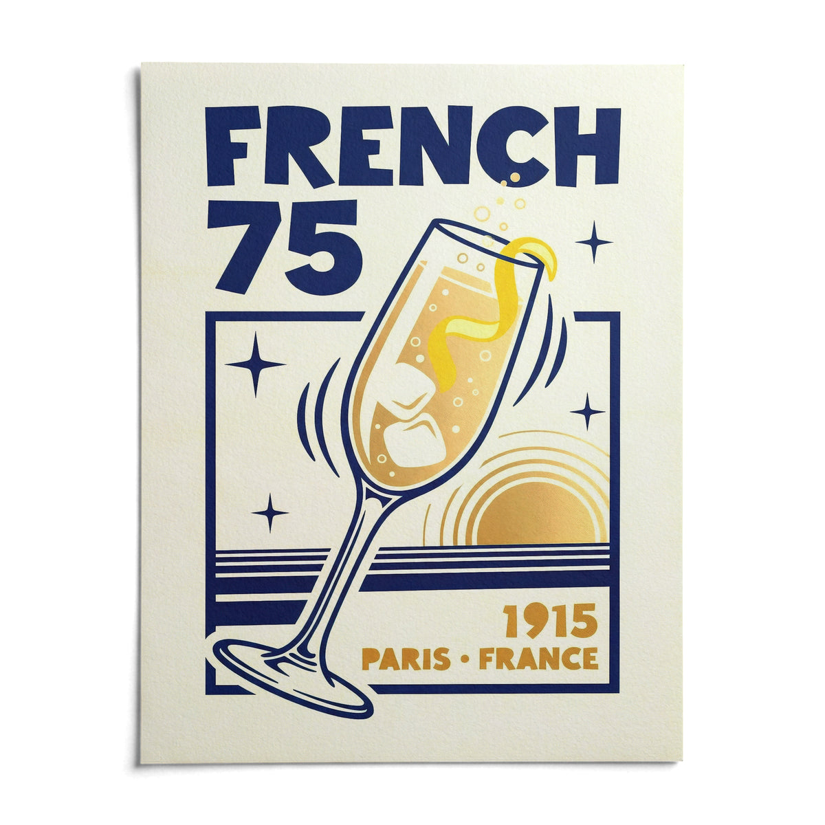 French 75 Poster, shown as an unframed paper print on a plain white background