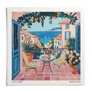 French Coastal Wall Art, shown as an unframed paper print on a plain white background
