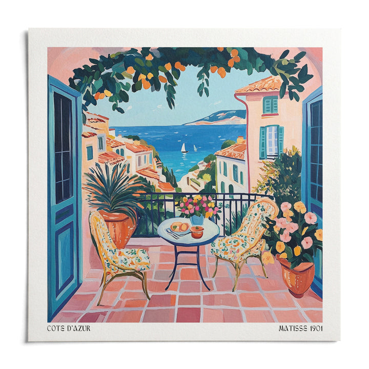French Coastal Wall Art, shown as an unframed paper print on a plain white background