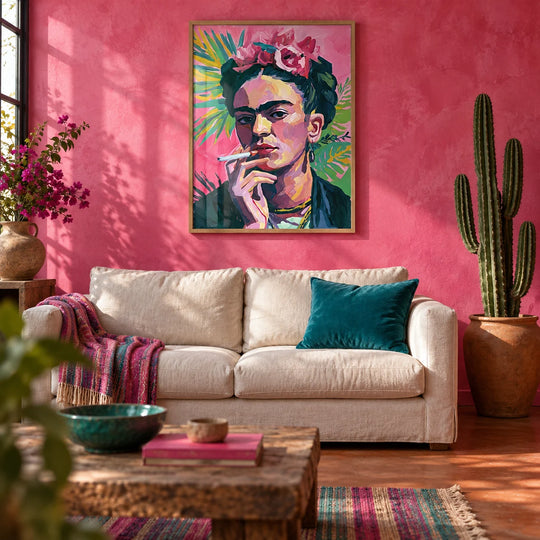 Frida fumando