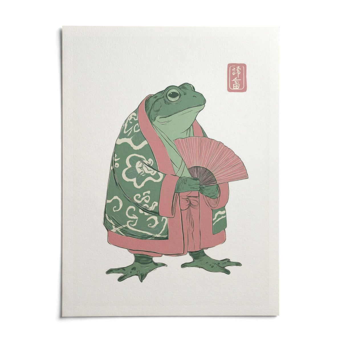 Frog Art Print, shown as an unframed paper print on a plain white background