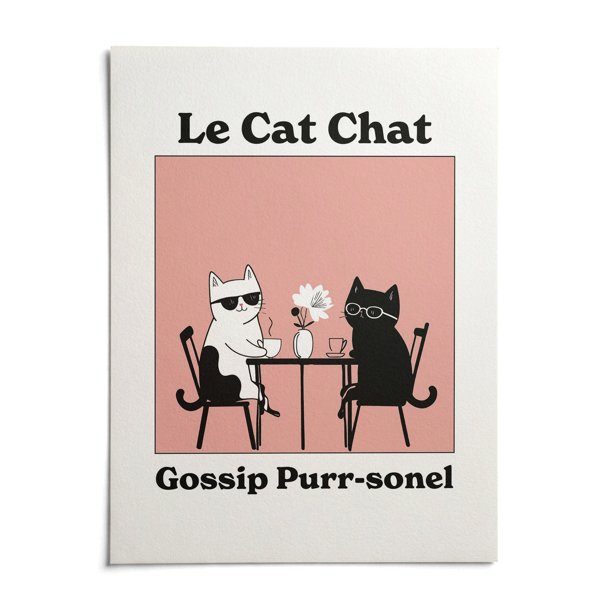 Funny Cat Artwork, shown as an unframed paper print on a plain white background