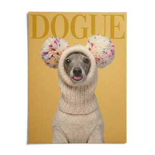 Funny Dog Wall Art, shown as an unframed paper print on a plain white background
