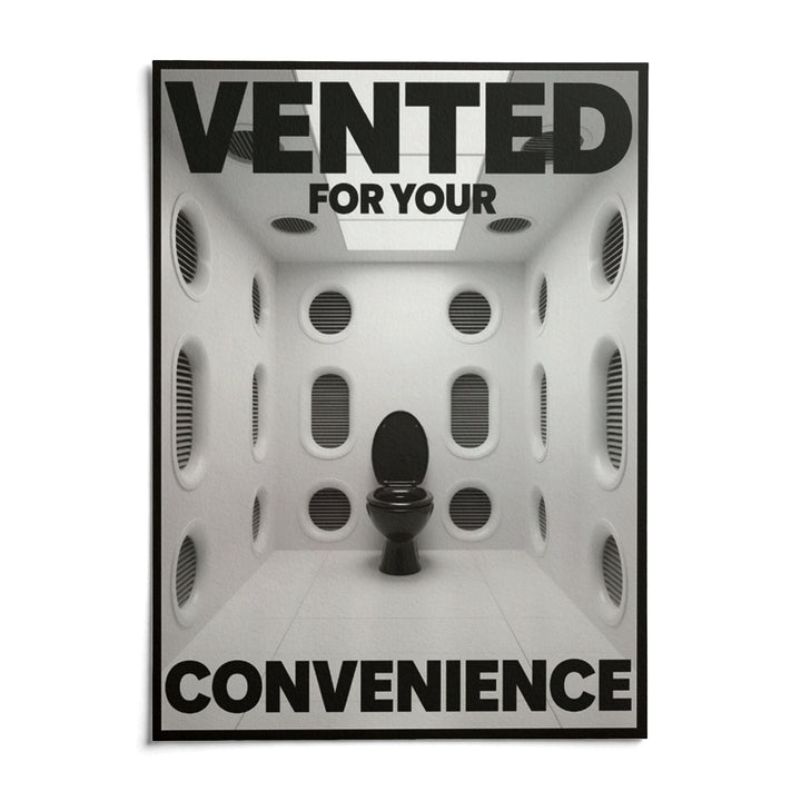 Funny Toilet Sign, shown as an unframed paper print on a plain white background