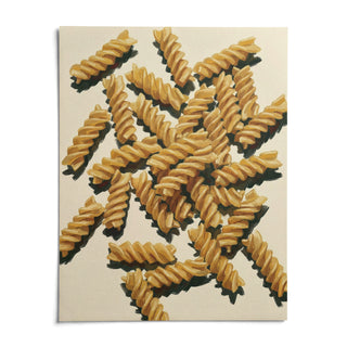 Fusilli Pasta Art, shown as an unframed paper print on a plain white background