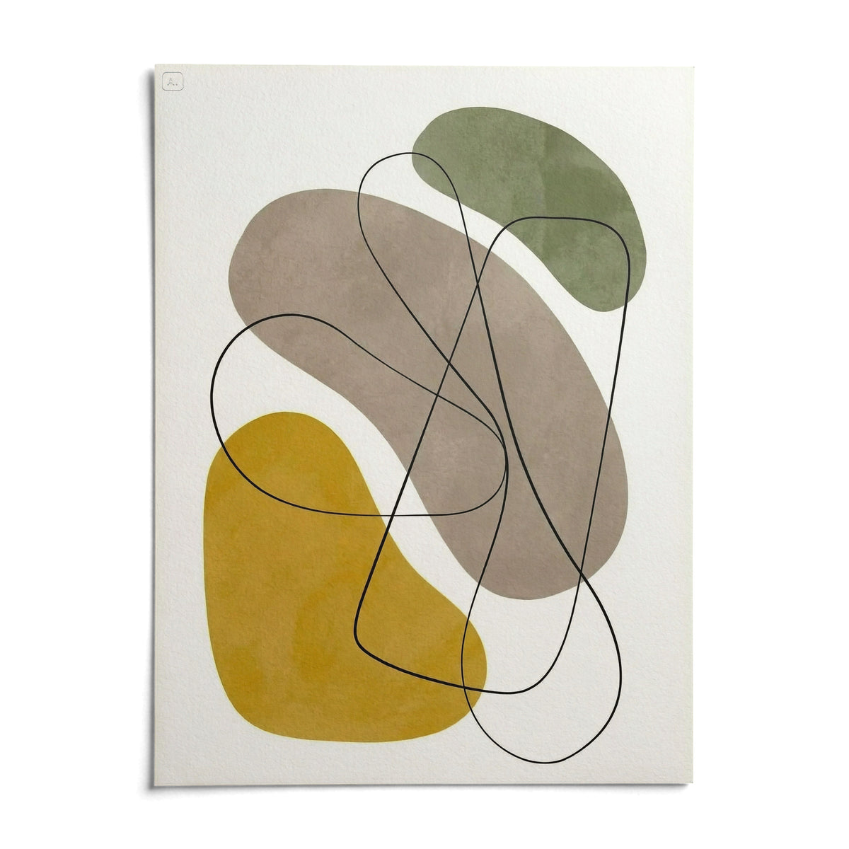 Geometric Abstract Poster, shown as an unframed paper print on a plain white background