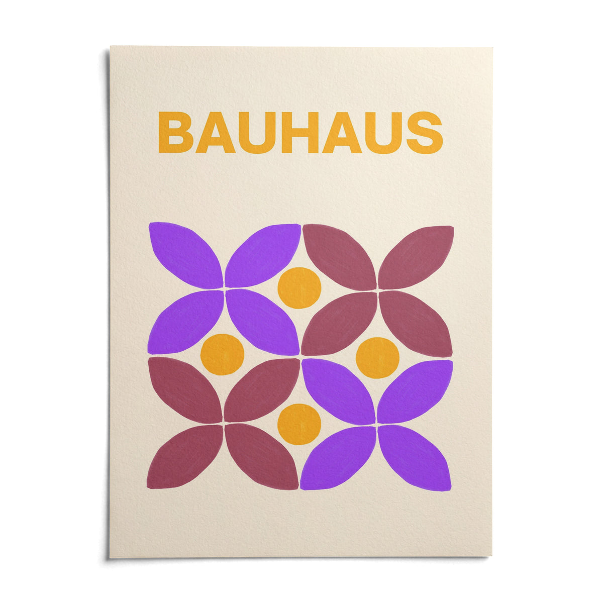 Geometric Bauhaus Art, shown as an unframed paper print on a plain white background