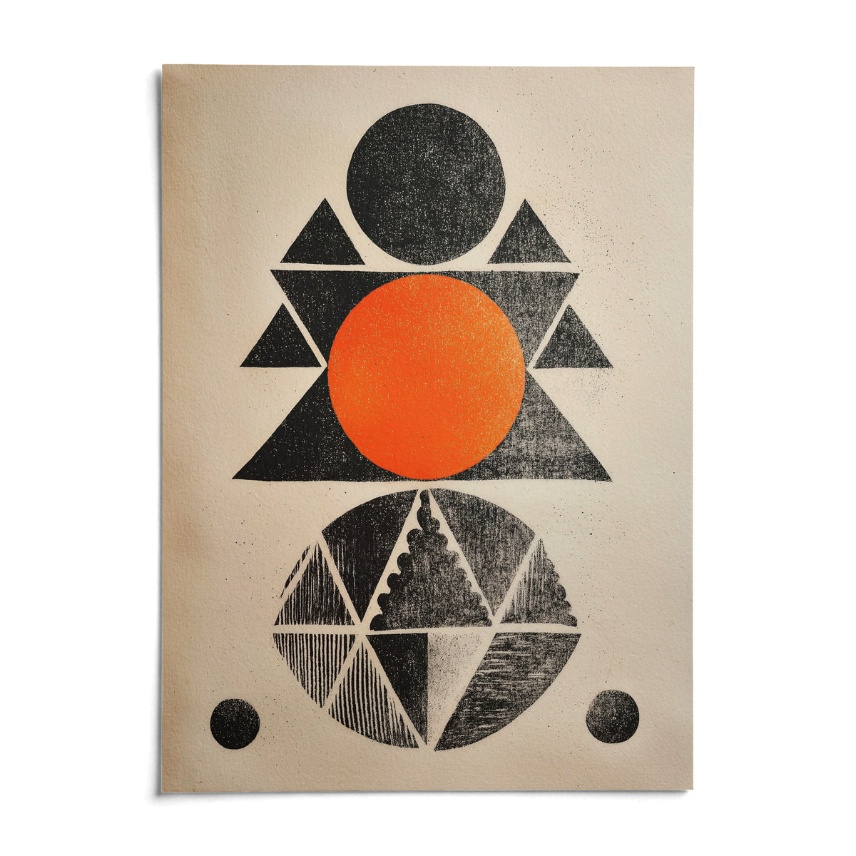 Geometric Indian Art Print, shown as an unframed paper print on a plain white background